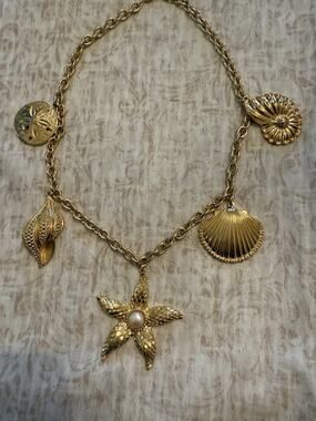 Kenneth Jay Lane Royal Sea Necklace Dangling Pendants Mint Condition